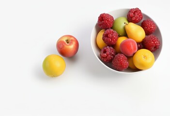 Fresh cherry tomatoes in a bowl against a white background