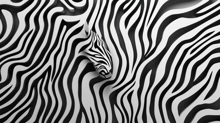 Abstract Zebra Pattern Design Three Dimensional Art