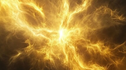 Obraz premium Golden Energy Abstract Cosmic Nebula Artwork