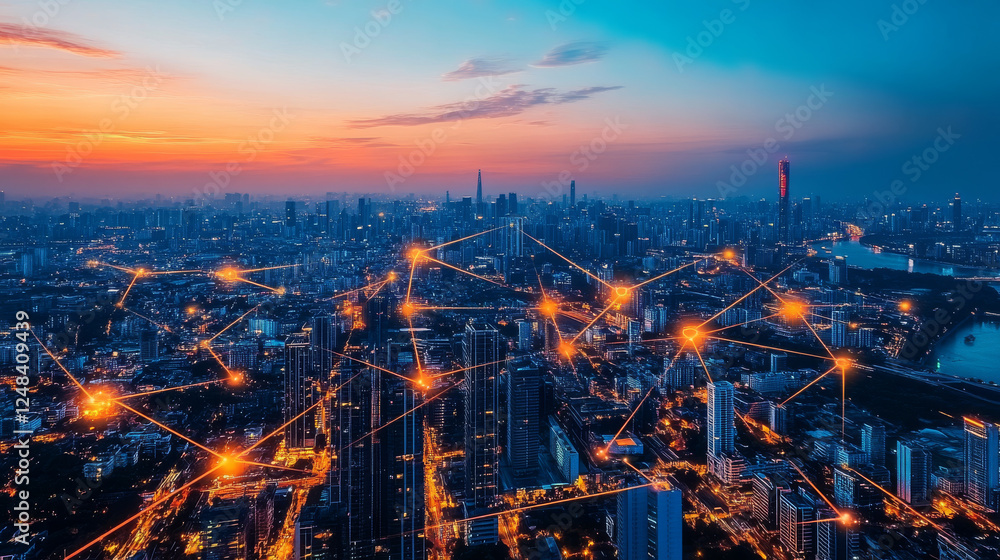 Poster fiber optical network cable internet connection concept artificial intelligence neural network 3d re