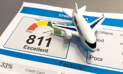 Personal loan application form poor credit score with calculator, dollar money