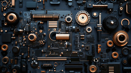 futuristic computer surface hardware technology object background 3d render illustration wallpaper
