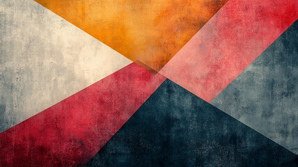 Vintage-style geometric abstract composition with textured surfaces