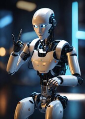 Advanced Humanoid Robot Making Gesture