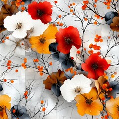 Explore the Beauty of Nature with a Captivating Arrangement of Vibrant Flowers Against a Pristine White Background in a Celestial and Botanical Fantasy