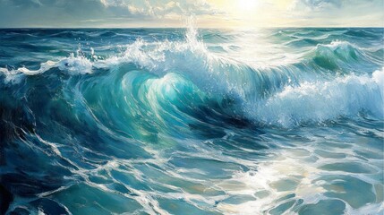 Close-Up of Intricate Sea Water Texture at Sunrise Capturing the Beauty of Nature's Ocean Waves