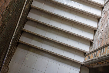 Obraz premium Architectural Concrete Stair Construction with White Ceramic