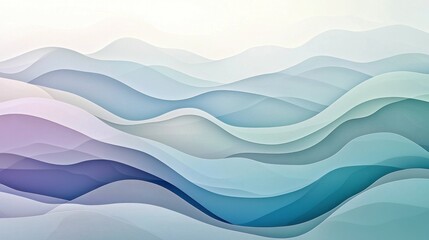 Serene Blue Abstract Landscape: A Calming Wave of Hues