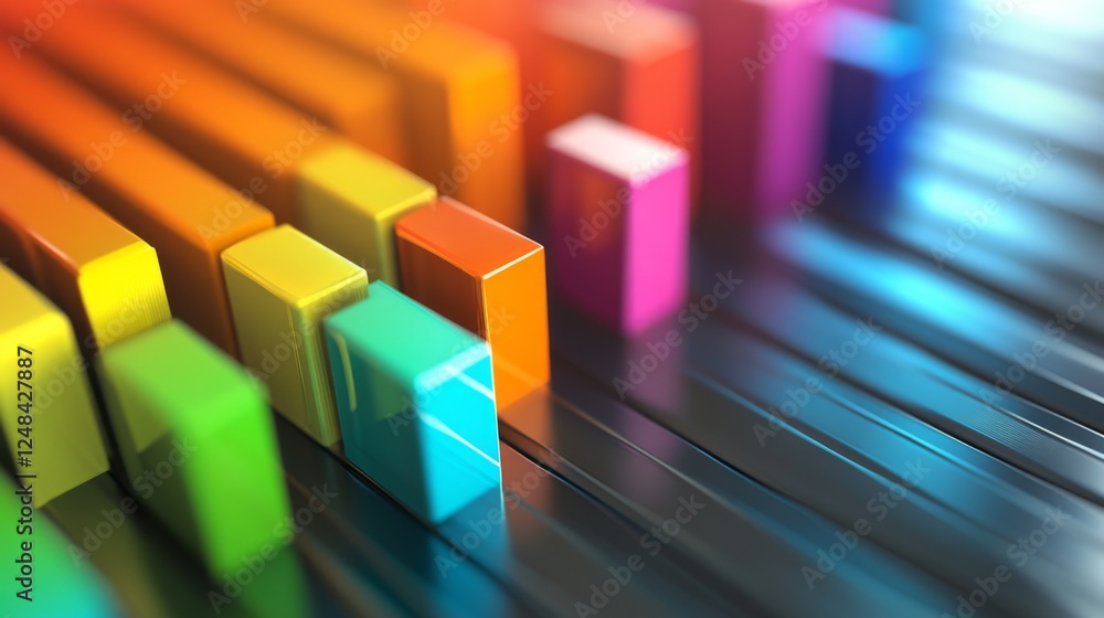 Aufkleber a close-up of a d histogram with varying bar heights and depths, highlighting the distribution of da