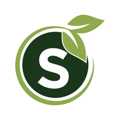 Nature Logo combine with letter S vector template