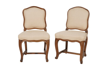 Naklejka premium old wooden chair on white background on transparent background