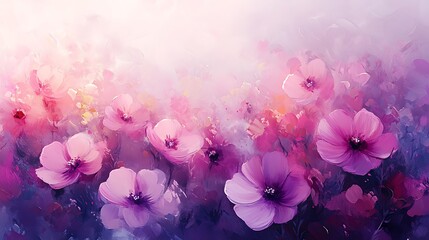 Vibrant Floral Painting with Dreamy Background