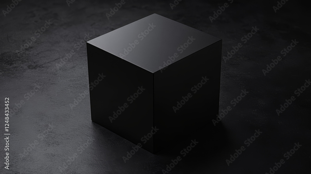 Poster abstract dark black architecture geometric cube box shape 3d render illustration