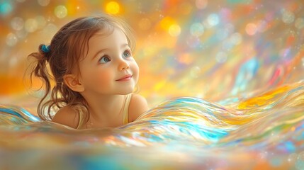 Enchanting Childhood Wonder in a Dreamy, Colorful World of Imagination and Beauty