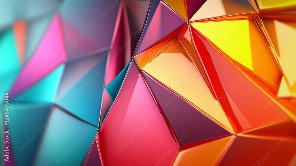 Poster abstract modern minimalistic geometric shape polygon background 3d render illustration