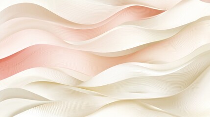 Obraz premium Abstract Waves of Peach and Cream: A Serene Digital Artwork