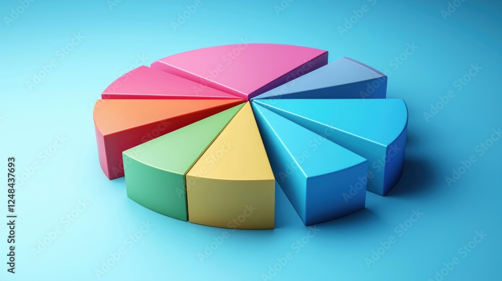 Poster colorful 3d pie chart data visualization