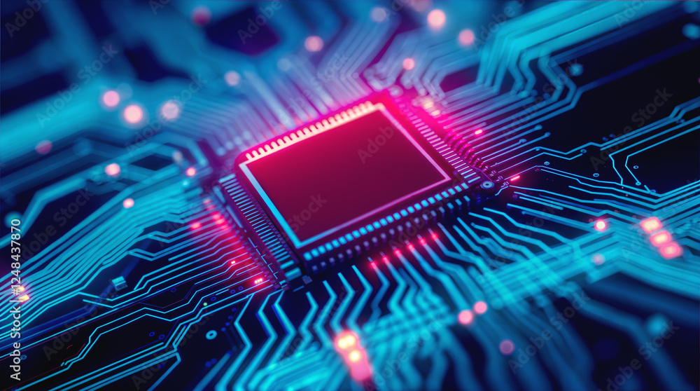 Aufkleber futuristic cpu chip design featuring detailed circuitry visualization for advanced technologies. clo