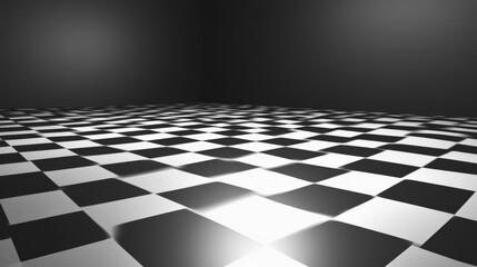 Black and White Photo of a Room With Lights 3d render illustration. 3D Illustration