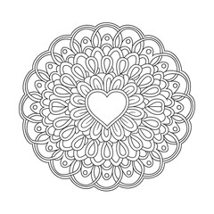 round lace ornament moandala design coloring page 