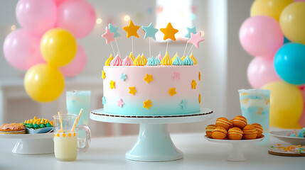  festive birthday party with cake