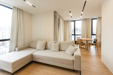 Large living room with sofa