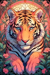 tiger head vector illustration