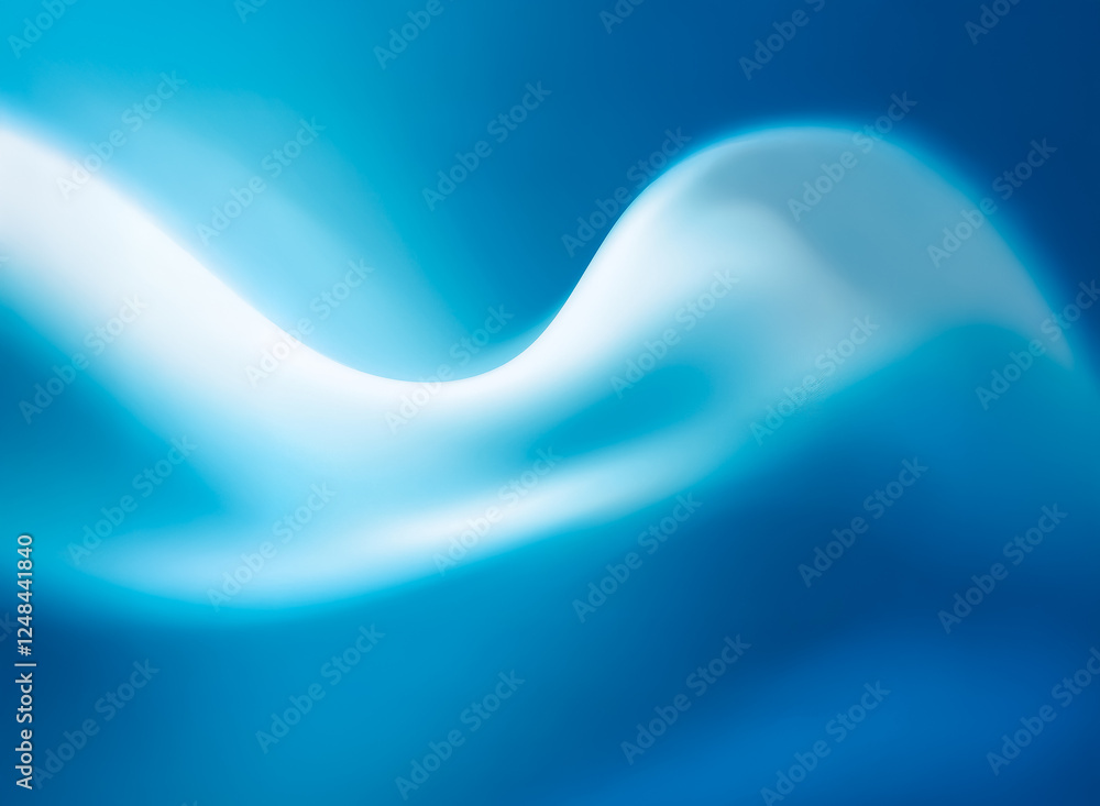Poster a double exposure abstract image featuring a flowing white wave against a gradient blue backdrop, cr