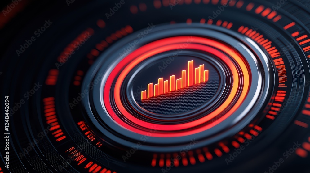 Poster abstract digital sound wave visual with red and black background
