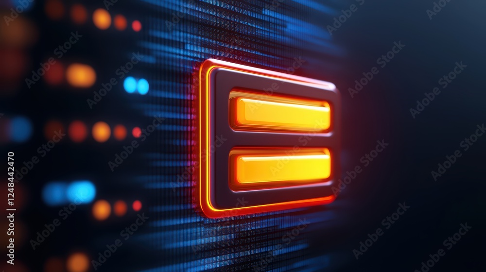 Poster bright abstract digital background with neon shapes and patterns
