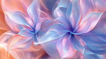 Pastel Abstract Flowers Softly Flowing Design