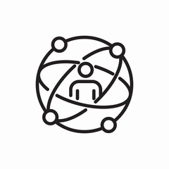 Global people network connection icon vector sign