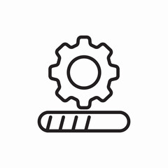 Technology gear settings system icon vector sign