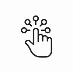 Digital touch hand technology icon vector sign
