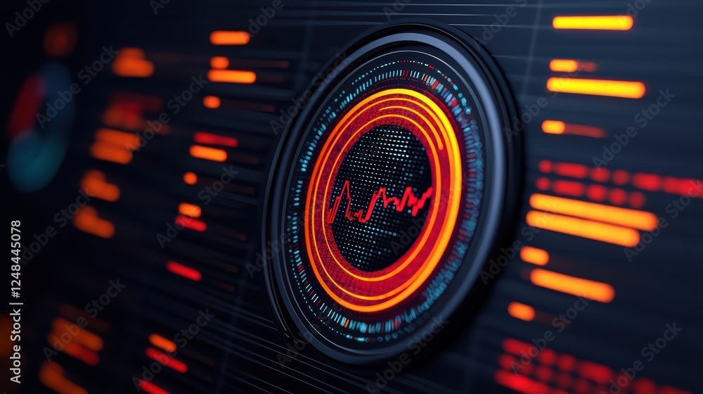 Poster abstract digital visualization of data signals and patterns