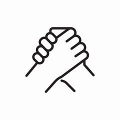 Hands partnership agreement support icon vector sign