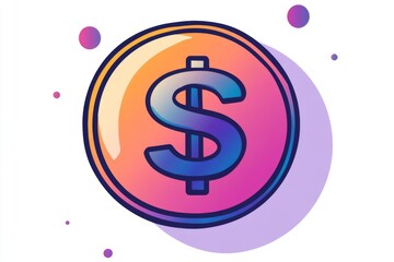 Outlined dollar sign with a gradient overlay