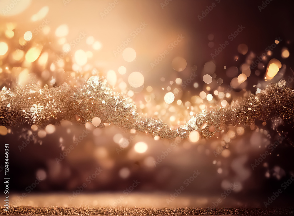 Aufkleber dreamy double exposure with golden sparkles and bokeh lights creates an ethereal and magical atmosph