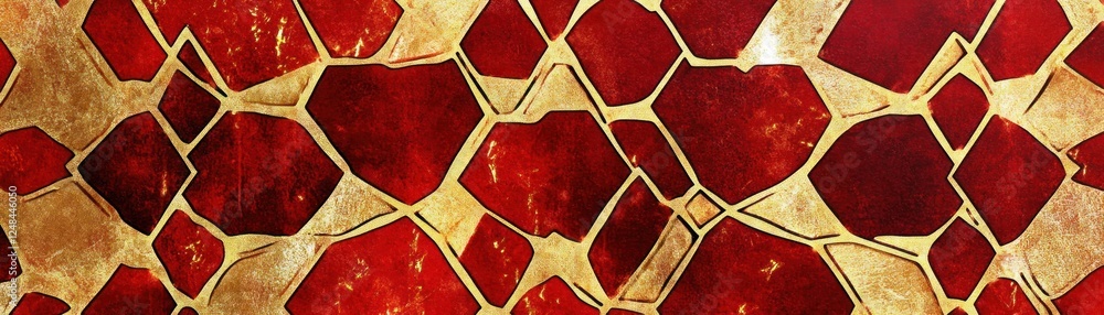 Poster abstract red and gold geometric pattern design