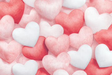Fototapeta premium Soft Pastel Heart Pattern Background for Valentine's Day and Romantic Designs