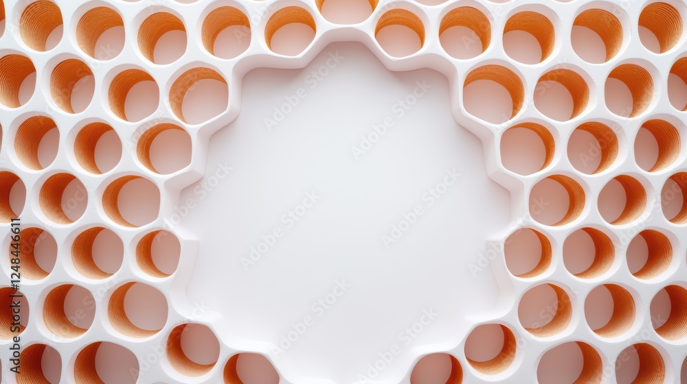 Poster abstract circular pattern with honeycomb texture and empty center
