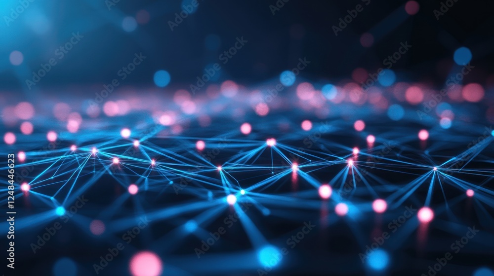 Poster abstract network digital connections illuminated
