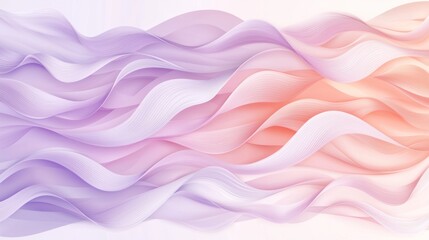 Obraz premium Abstract Pastel Wave Background: Serene Lavender and Peach Hues