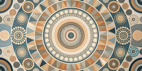 Abstract Circular Pattern with Muted Colors and Minimal Detail