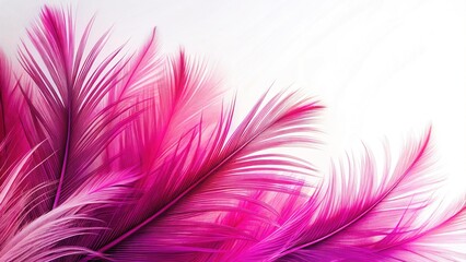 Obraz premium Abstract Pink Feather Fractal Background on White