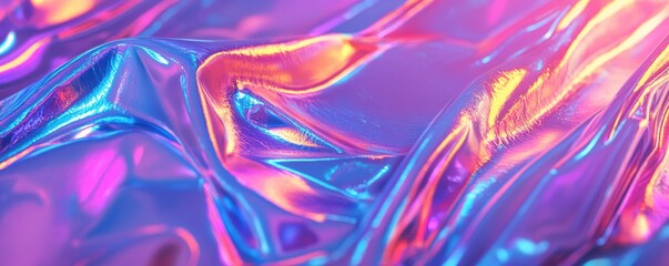 Fototapeta premium Colorful and shiny abstract holographic pattern image