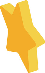 Simple yet impactful golden star symbolizes success, achievement, and top performance