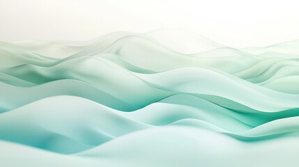 Obraz premium Abstract Teal Waves: A Serene Digital Landscape
