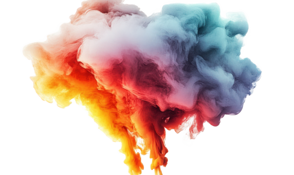 Colorful ink and smoke rise up