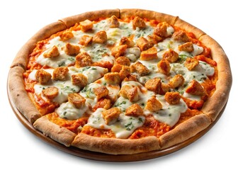 Buffalo Chicken Pizza Isolated on Transparent Background